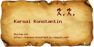 Karsai Konstantin névjegykártya